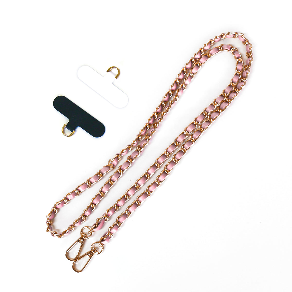 Bryten Vegan Leather Gold Chain Crossbody Phone Strap with 2 Tethers i